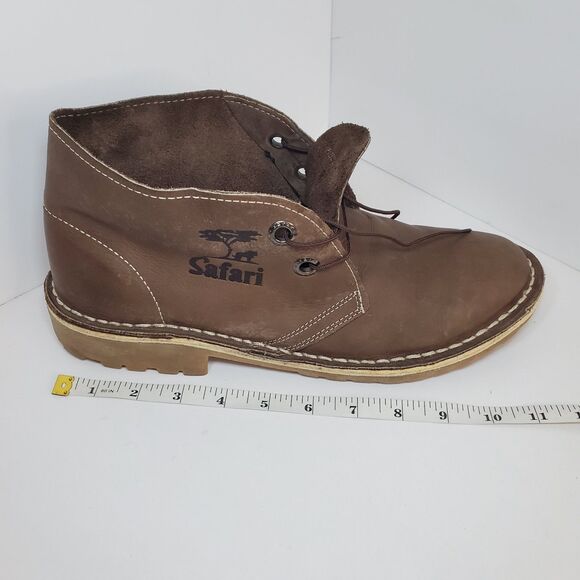 Safari By Bata brown Leather Chukka Desert Ankle Boots Lace up Mens Size 10 - Picture 9 of 10